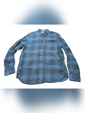 H&M Blue and Black Plaid Button-Down Shirt